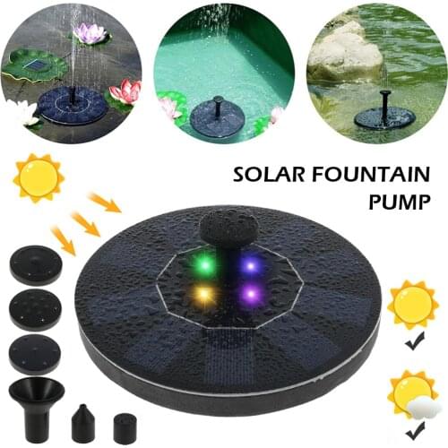 Floating Solar Fountain 1.4W Solar Pump Powered Water Fountain Pump Mini LED Lights Birdbath Garden Outdoor Pond Decoration
