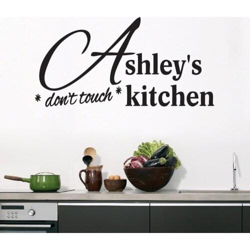 Custom Don't Touch Kitchen Wall Decals Removable Black Wall Stickers for Living Room Vinyl Art Decals Home Decoration ZA089