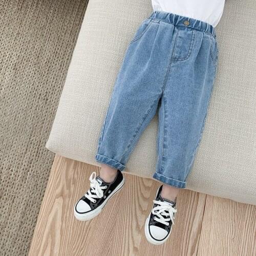 Simple Baby Spring Autumn Jeans Pants For Boys Children Kids Trousers Clothing High Quality Teenagers 2021