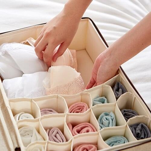 Men Women Two-in-one Collapsible Oxford Underwear storage bag Multifunction T-shirt Bra Socks Sundries Wardrobe Organizer