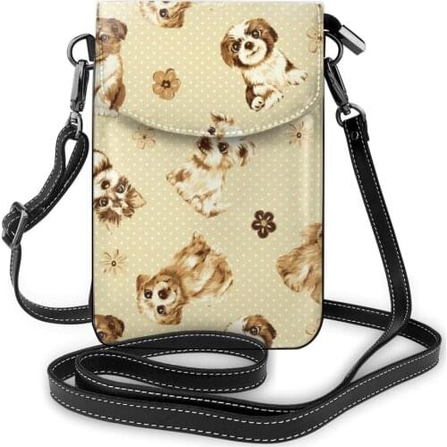 Luxury Handbag Puppy Print Simple Square Bag Quality Phone Pouch Leather Womens Designer Handbag Small Shoulder Messenger Bags
