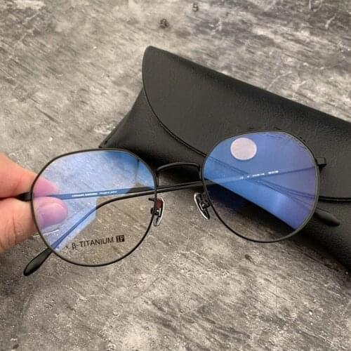 Luxury Brand Retro Mens Optical Glasses Steampunk Pilot Semi-circular Frame Male Goggles Reading Eyewear