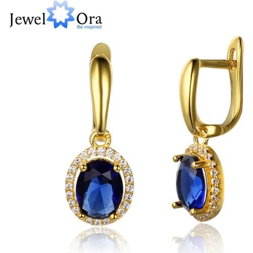 Blue Cubic Zirconia Drop Earring Fashion Party Jewelry Earrings For Women Best Gift For Her (Jewelora EA103136)
