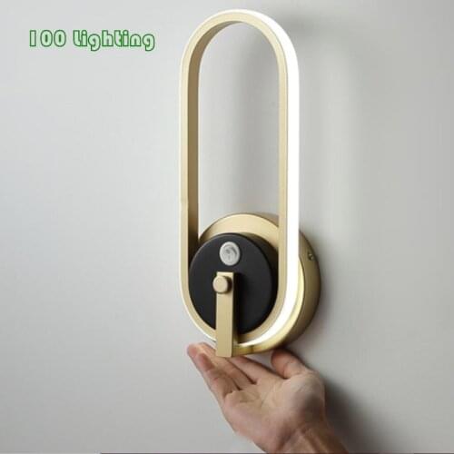 Modern Oval LED Wall light Matte Gold With Switch Parlor Stairs Aisle Wall Sconce Surface Mount Concise Loft Lighting Fixtures