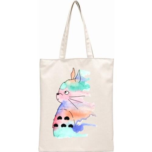 Totoro Studio Ghibli Miyazaki Hayao Anime Kawaii Graphic Cartoon Print Shopping Bags Girls Fashion Casual Pacakge Hand Bag
