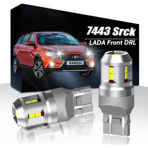 VANSSI T20 7441 7443 7444 992 W21/5W LED Lamp Bulbs Bright White 12SMD Backup Reverse Brake Tail Parking DRL Day Running Lights