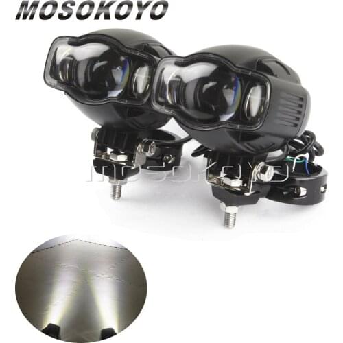 2Pcs 20W 2000LM Motorbike Waterproof LED Fog Light Spot Beam w/32mm Mounting Bracket for BMW R1200 Off Road ATV UTV