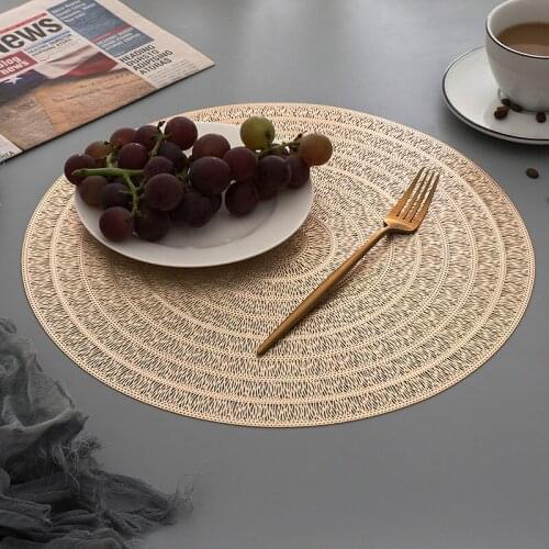 1/4/6pcs Waterproof Hollow Round PVC Placemat Anti-Slip Table Mats Coaster Pads Heat-Resistant Wipeable Pad Home Decor