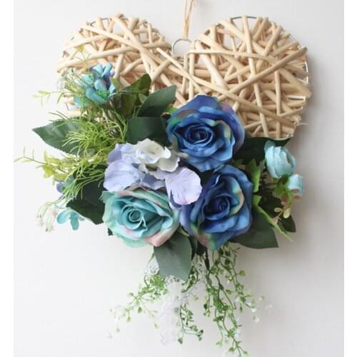 1 set/lot New Arrived Rural antique heart shape Simulation flower room door decoration wedding decoration wall decoration