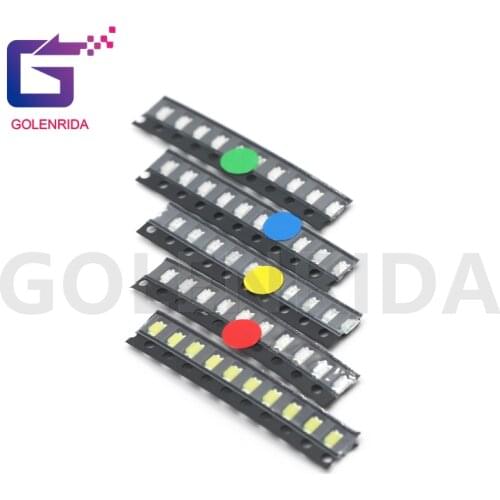 100pcs 1206 SMD LED diodes light yellow red green blue White