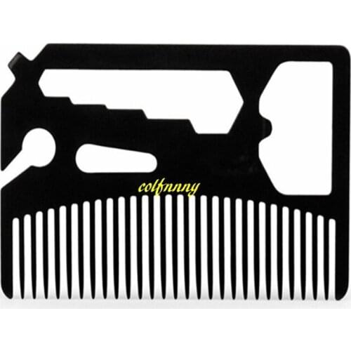 100pcs/lot FAST SHIPPING Multifunction credit card opener Stainless Steel Bottle Openers Beard Comb beer openers