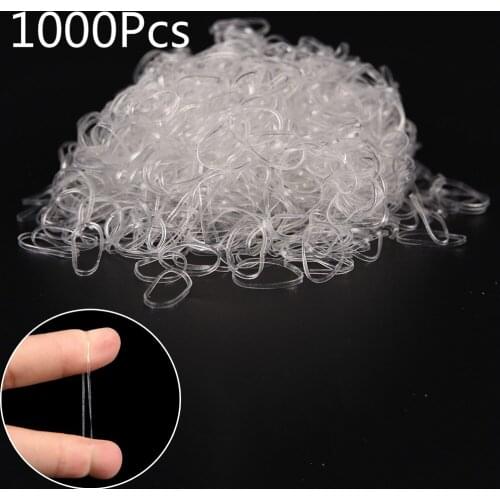 1000pcs/pack Transparent Hair Elastic Rope Rubber Band for Women Girls Bind Tie Ponytail Holder Accessories Hair Styling Tools