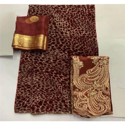 2 Yards Silk Scarf + 3.5 Yards Silk Clothes With 2 Yards African George Lace Fashion Print Fabric For Women Dress! LXF99226
