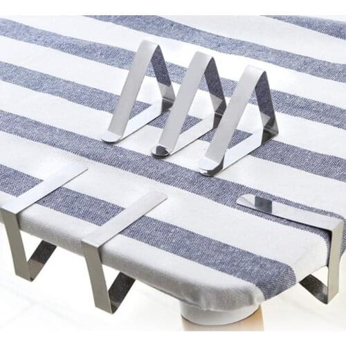 4/8pcs Tablecloth Clips Picnic Table Cloth Cover Clamps Flexible Stainless Steel Tablecloth Holders for Restaurant Marquee Party