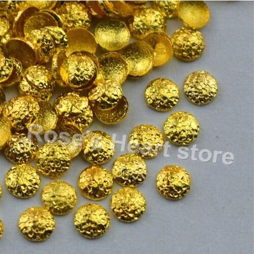 500pcs round metal 3d nail art gold frosted nails decorations Styling Design Tools nails accessoires supplies 1mm 2mm