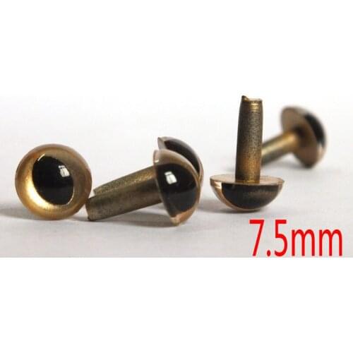7.5mm Japanese Hand Painted Pearl-tallic Safety Eyes Cat Eyes ---gold color