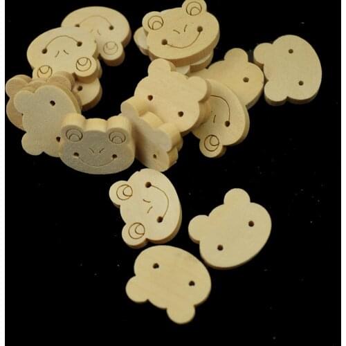 100PC Wooden Buttons Mix Animals Frog Sewing Accessories 2 Holes Wood Decorative Scrapbooking Sewing Buttons