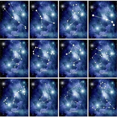Huacan 5D Diamond Painting Full Square Zodiac Diamond Embroidery Constellation Pictures Of Rhinestones Mosaic Home Decoration