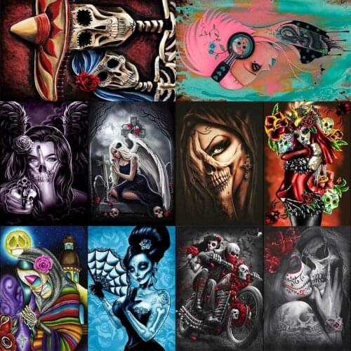 5D DIY Full Drill Diamond Painting Skull Beauty Cross Stitch Mosaic Kits Decor Perfectly Decorate Your Living Room Or Bedroom