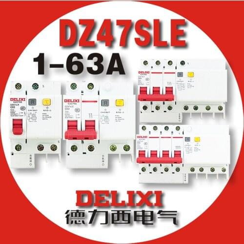 DELIXI RCBO RCD Circuit Breaker 1P N DZ47LE DZ47sLE 1P+N 6A 10A 16A 20A 25A 32A 40A 50A 63A 100A