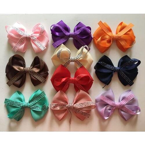 3.5 inch Grosgrain Ribbon Bows Baby Girls Boutique Ribbon Hair Bows Without Clips on Back 20pcs/lot