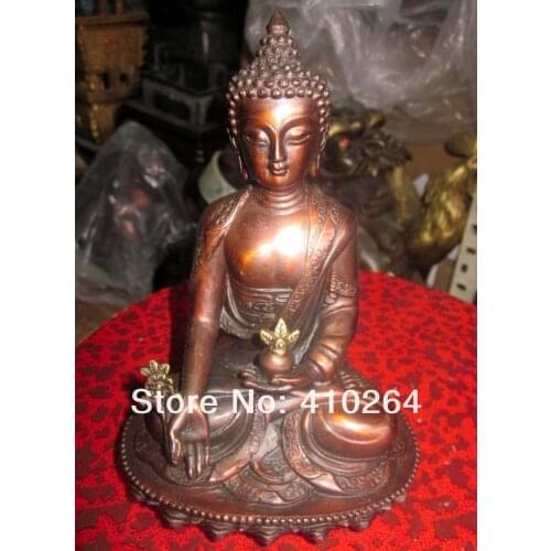 Fast Shipping Large Tibet Tibetan Bronze Medicine Buddha Statue