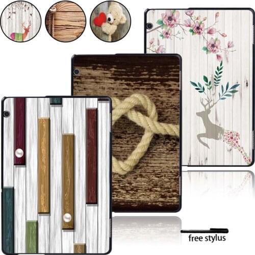 Wood Grain Hard Shell Case Cover for Huawei MediaPad T3 8.0/ MediaPad T3 10 9.6"/MediaPad T5 10 10.1" Tablet Anti-fall Shell