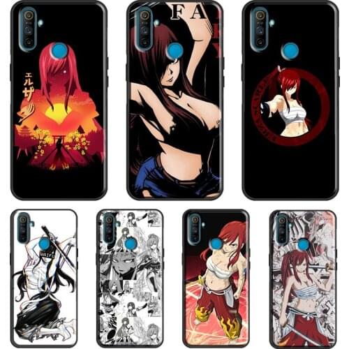 Erza Scarlet Fairy Tail Anime For OnePlus 9 Pro 8 Pro Nord 8T 9R Case For OPPO Realme 8 Pro Q3 6 7 Pro C15 C3 GT Cover