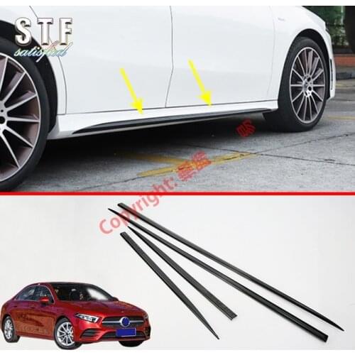 Black ABS Chrome Side Door Body Molding Trim For Benz A Class W177 2019 2020
