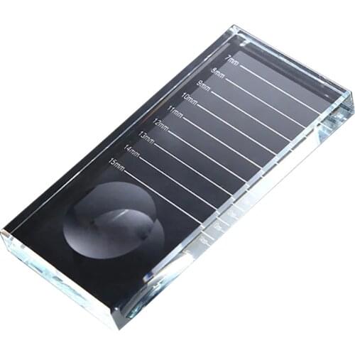 MASSCAKU New Arrival 1Pcs Glass Eyelash Glue Eye Lash Holder Crystal Stone Adhesive Glue Pallet for Eyelash Extensions wholesale