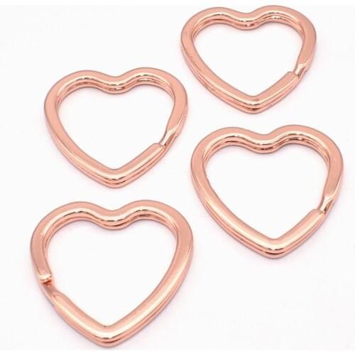 Heart-shaped Split Ring Rose Gold Jump Ring Iron Key Ring DIY Accessories for Keychanins Necklace Purse Bag Charm Jewelry