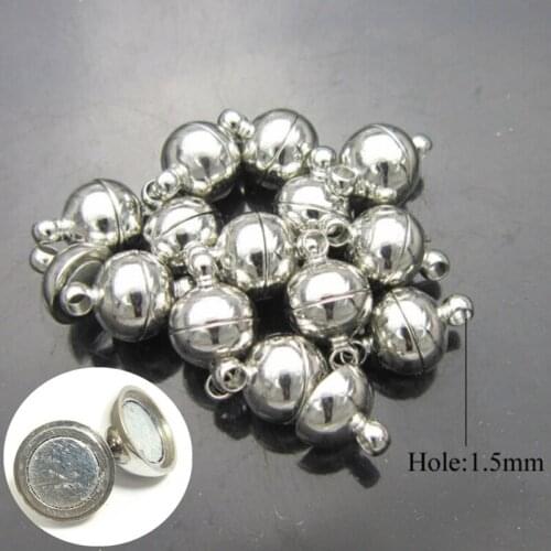 10Pcs 6mm/8mm Round Beads Magnetic Clasp DIY Connectors Jewelry Bracelet Necklace Accessories Making Findings Sliver Gold Color