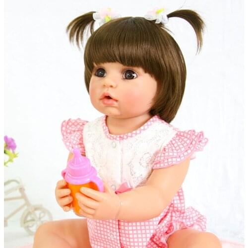 55cm full Silicone Reborn Baby Doll Toy For Girls NewBorn Girl Baby Birthday Gift To Child Bedtime Early Education Toy