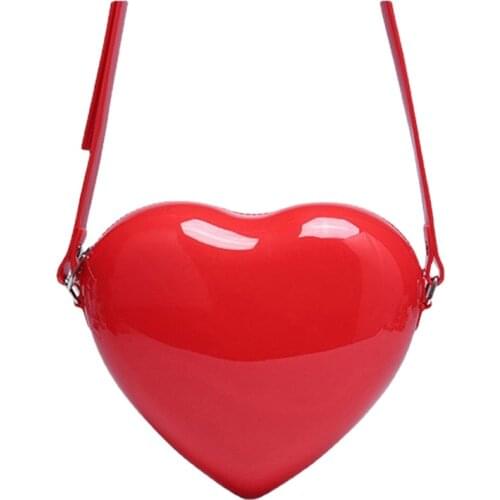 Fashion Love Heart Jelly Bag Shoulder Bag Women Peach Heart Crossbody Bag Ladies Handbag Purse bolsa feminina Massager Bags Red