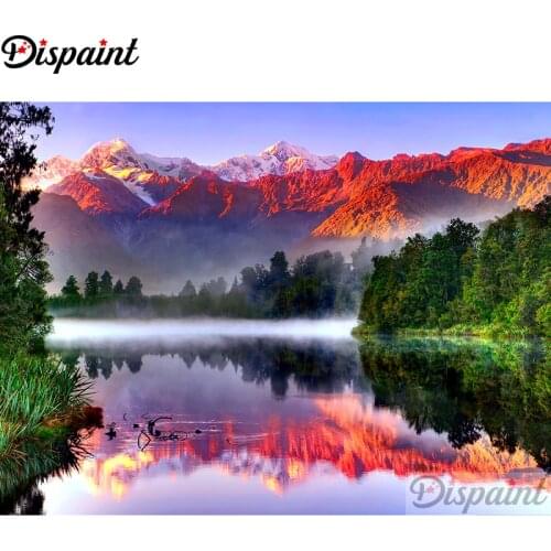 Dispaint Full Square/Round Drill 5D DIY Diamond Painting "Tree mountain" Embroidery Cross Stitch 3D Home Decor A10986
