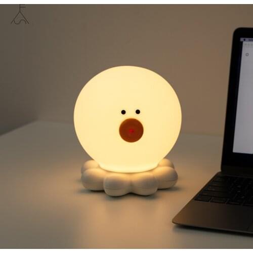 Octopus Silica Pat Night Light USB Creativity Gift Evening Baby Feeding Light Octopus Cartoons Bedside LED Lamp Home Accessories