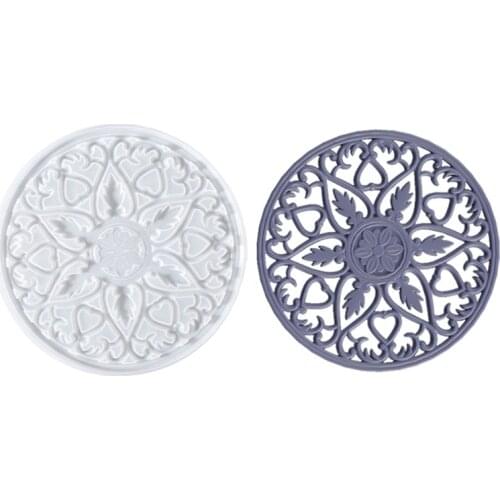 Flower Pattern Placemat Epoxy Resin Mold Coaster Casting Silicone Mould DIY Crafts Cup Mat Home Decoration Making Tool