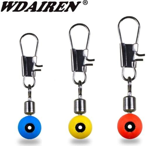 10pcs/lot Space Beans Fishing Connector Float Connector Rolling Swivel Fishing Supplies with Box Carry Fishing Tackle tool