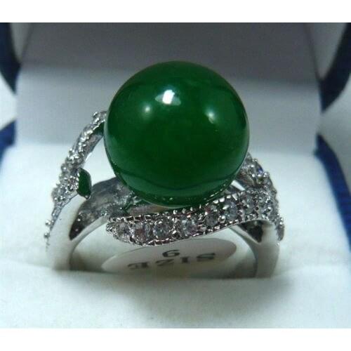 Noblest 10mm green jade ring(#6,7,8,9 ) free shipping