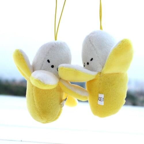 Cute Cell Phone Strap Charm Mobile Phone Skinned banana Plush Doll Phone Strap Pendant Cellphone Decoration Accessories