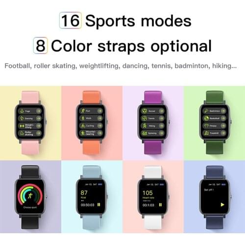 Smart Watch Sports Heart Rate Blood Pressure Health Tracker IP68 Waterproof 1.7 Inch Square Men and Women Watch 2021