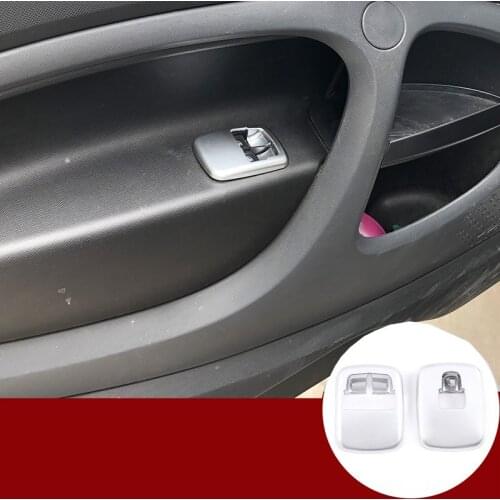 Car Styling For Mercedes-Benz Smart 453 Fortwo Forfour 2015-20 ABS Silver Window Lift Button Frame Trim Interior Car Accessories