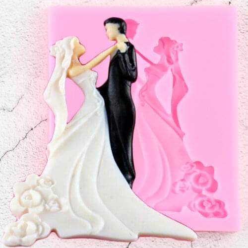 Bride And Groom Silicone Molds DIY Wedding Fondant Cake Decorating Tools Cookie Baking Candy Clay Chocolate Gumpaste Moulds