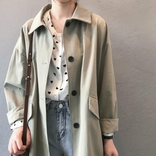 Spring Autumn Women Trench Coat Turn Down Collar Women Clothes Khaki Coat Casaco Feminino Abrigo Mujer Trench Femme