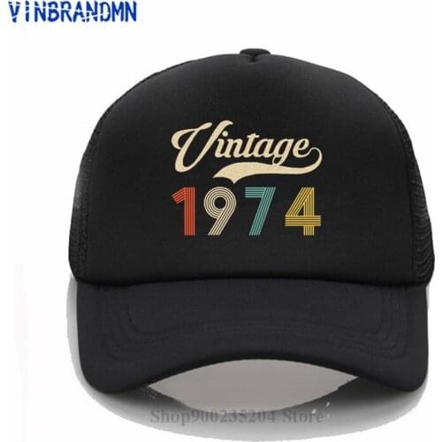 High quality Vintage 1974 aged to perfection unisex Baseball cap 100% combed cotton sun hat Retro Fashion birthday gift net cap