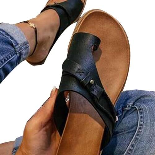 Womens Orthotics Sandals Correction PVC Fabric Open Toe Slippers Flat Heel Flip Flops Summer Casual Beach FK88