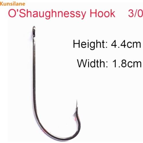 100pcs 3/0 High Carbon Steel Sharpened Oshaughnessy Octopus Fishing Hooks with Black Coating offset fishhooks