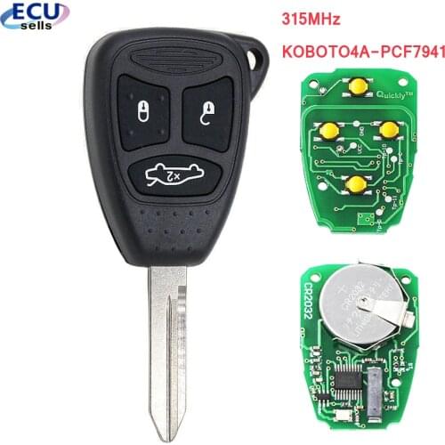 2+1 Button Remote Key for Chrysler 2010-2012 315MHz KOBOTO4A-PCF7941 Big Button