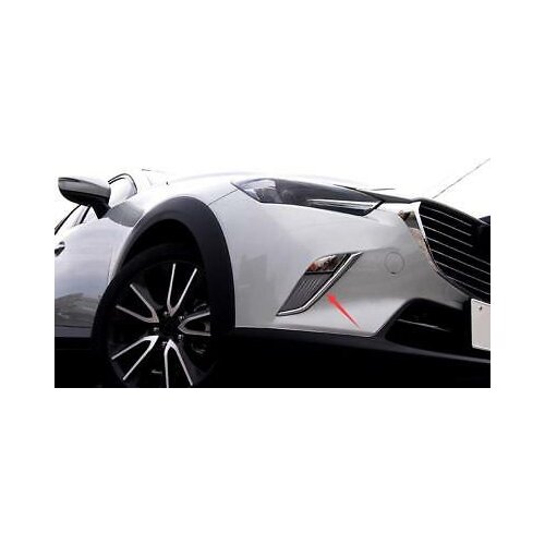 ABS Chrome Front Fog Light Lamp Eyelid Cover Trim 2pcs For Mazda CX-3 2015-2018