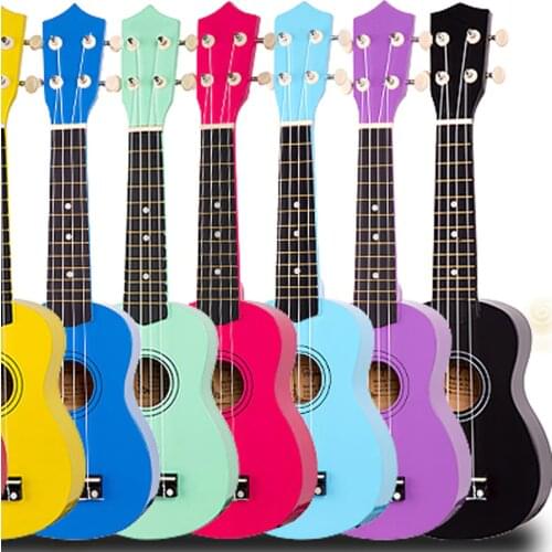 Free Shipping De Xin Colorful 21" Ukulele Soprano Basswood Ukulele Concert 21 Inch Acoustic Guitar Soprano Ukulele